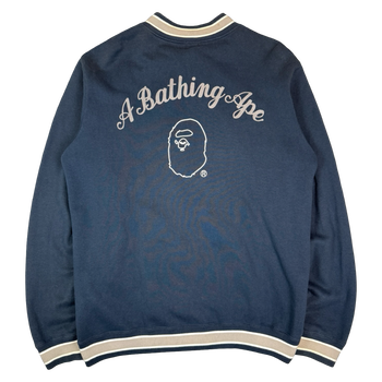 BAPE ASNKA Varsity Jacket Navy Blue (USED)