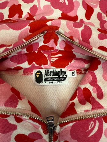 BAPE ABC Camo Shark Full Zip Hoodie Pink/Red (USED)