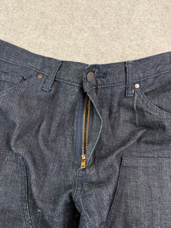 BAPE Embroidered Spell Out Double Knee Denim Jeans (USED)