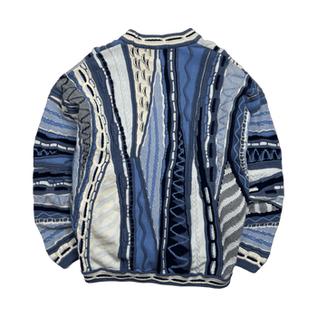 Vintage Tosani 3D Textured Knit Sweater Blue