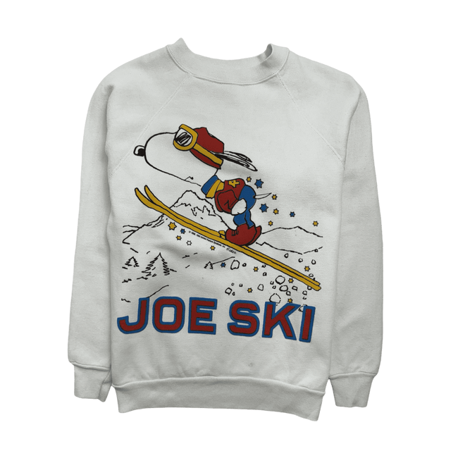 (XS) Vintage '65 Snoopy Joe Ski Sweatshirt White