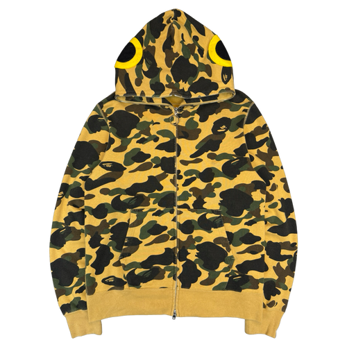 BAPE 1st Camo Fish Rapala Full Zip Hoodie Yellow (USED) | Vintage Clothing Store Canada