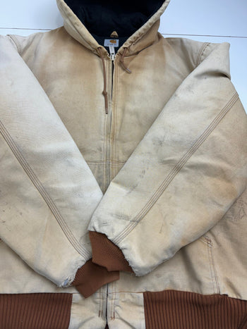 (XXL) Vintage Hooded Carhartt Jacket Biege