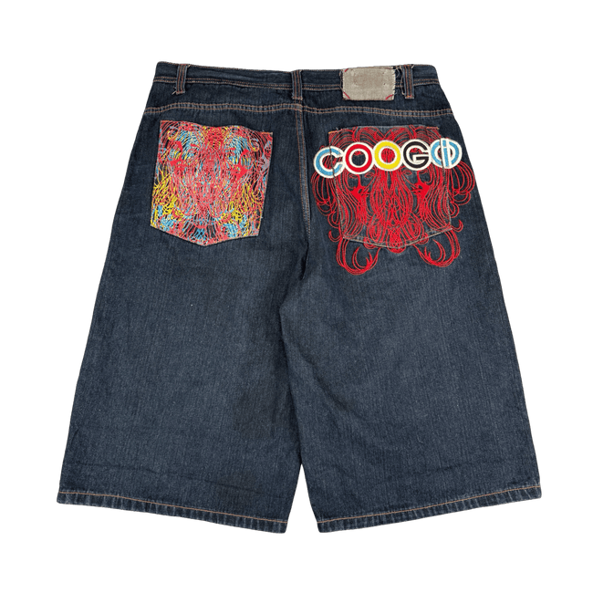 Coogi Embroidered Pocket Baggy Denim Shorts