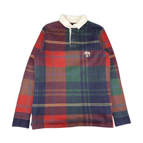 Stussy Plaid Rugby L/S Shirt (USED) | Vintage Clothing Store Canada