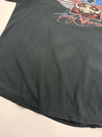 Vintage 2000s Harley Davidson Who Let The Hogs Out Tee Black