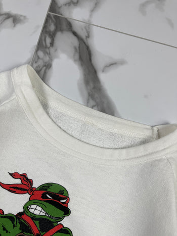 Vintage 90s Ninja Turtles Cowaganja Sweatshirt White