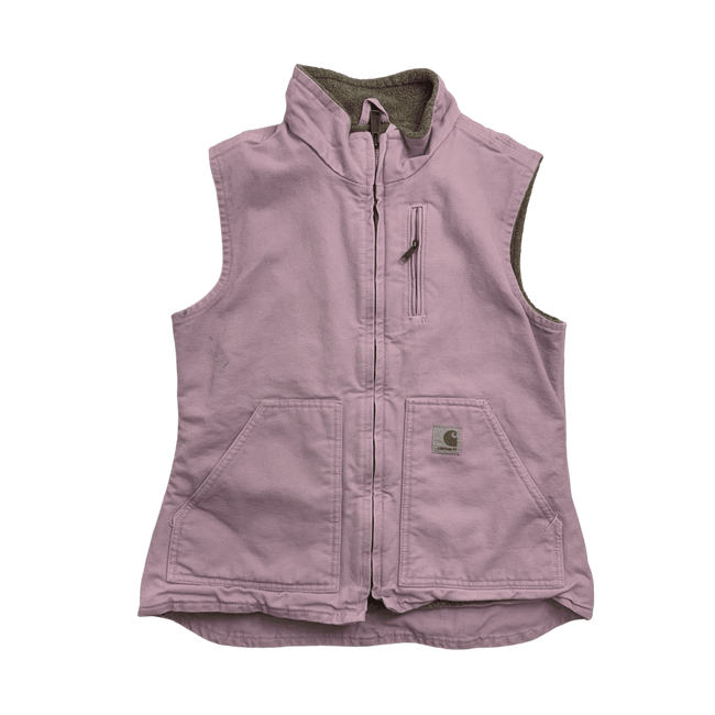 Vintage Womens Carhartt Sherpa Lined Vest Pink