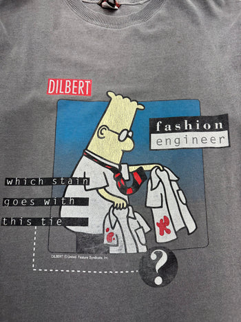 Vintage 90s Dilbert Cartoon Tee Faded