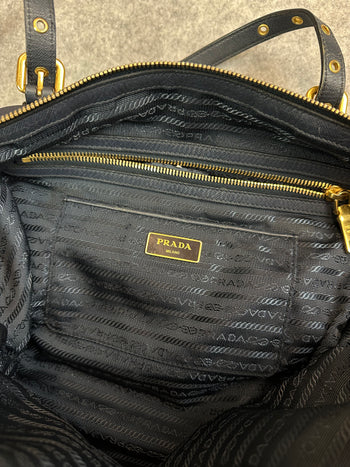 Prada Tessuto Nylon Handbag Navy