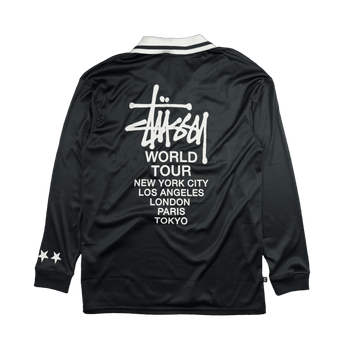 Stussy Football Polo L/S Jersey Black (USED)