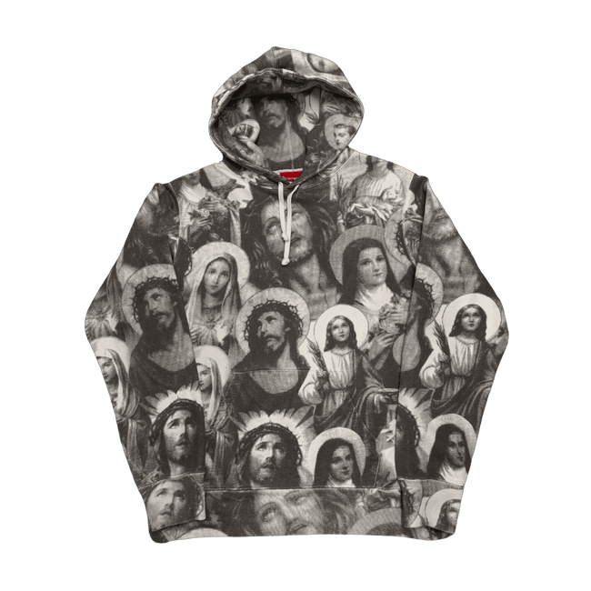 Supreme Jesus and Mary Hoodie Dark Grey (USED)