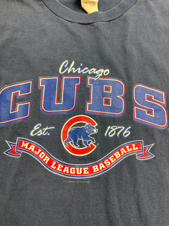Vintage 2000s MLB Chicago Cubs Tee Faded Navy