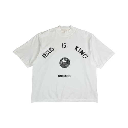 Kanye West Jesus is King Chicago Seal Tee White | Vintage Clothing Store Canada