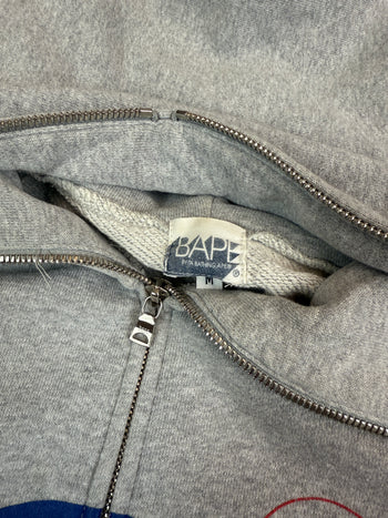 BAPE x Kaws Target Logo Full Zip Up Hoodie Grey (USED)