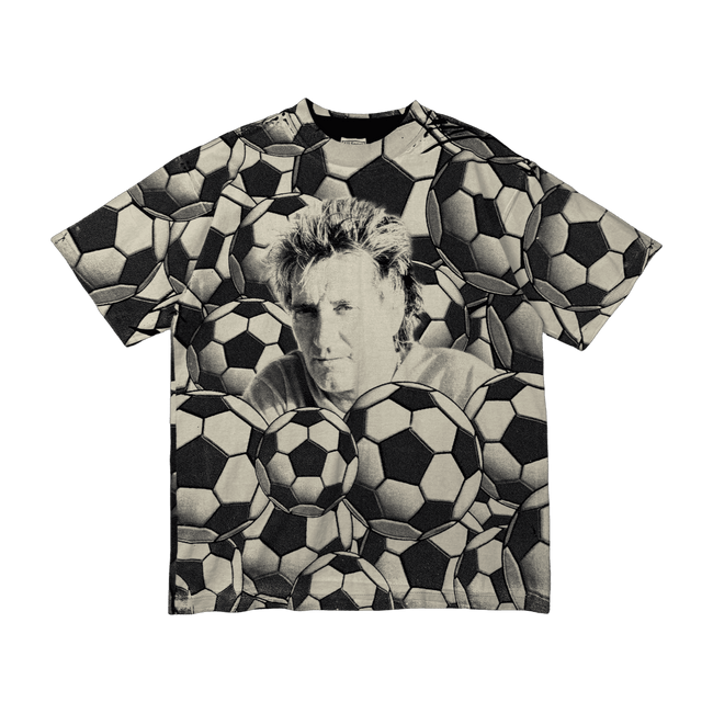 Vintage 90’s Rod Stewart Soccer AOP Tee Black