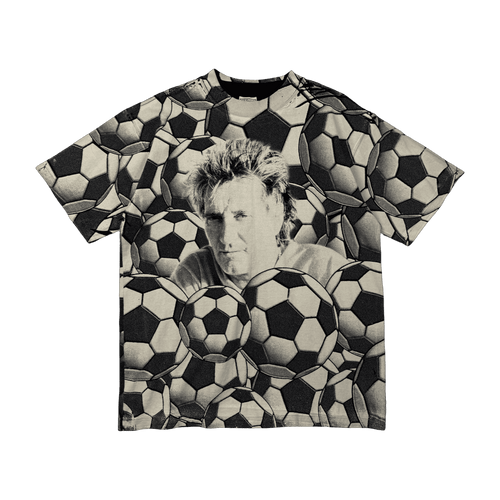 Vintage 90’s Rod Stewart Soccer AOP Tee Black | Vintage Clothing Store Canada