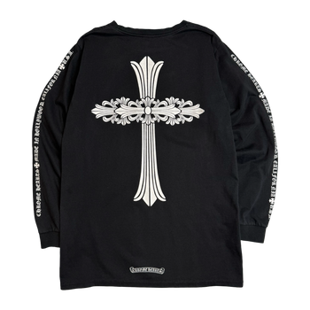 Chrome Hearts Cross Hollywood Script Sleeve L/S Tee Black