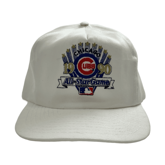 Vintage 1990 Chicago Cubs All-Star Snapback Hat White