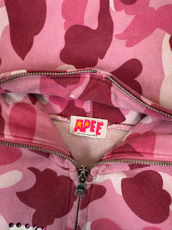 BAPE APEE ABC Camo Jewel Logo Full Zip Hoodie Pink (USED)