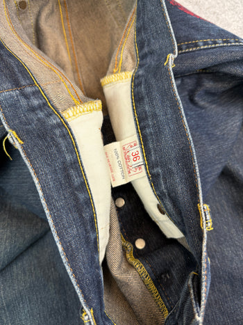 Vintage Evisu Lot 0001 No. 2 Daicock Red Denim Pants
