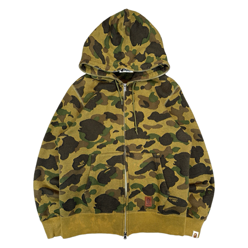 BAPE 1st Camo Jacquard Full Zip Hoodie Green (USED) | Vintage Clothing Store Canada