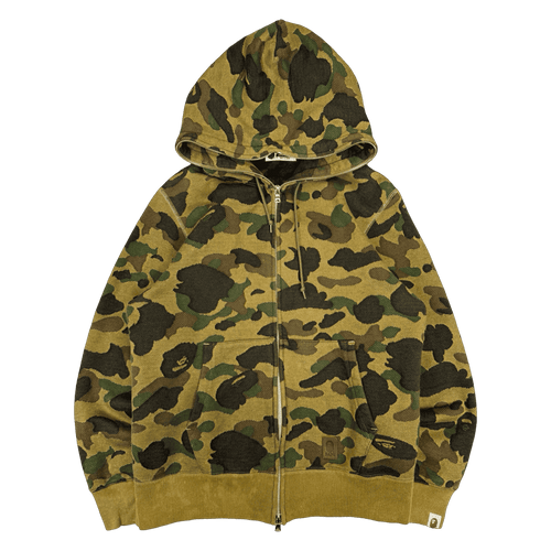 BAPE 1st Camo Jacquard Full Zip Hoodie Green (USED) | Vintage Clothing Store Canada