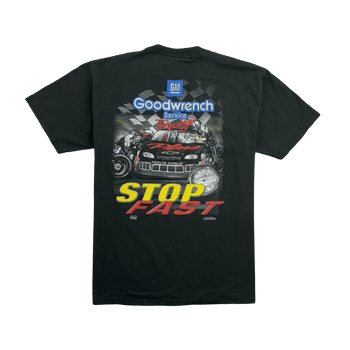(XL) Vintage '97 Dale Run Hard Stop Fast Nascar Racing Tee Black