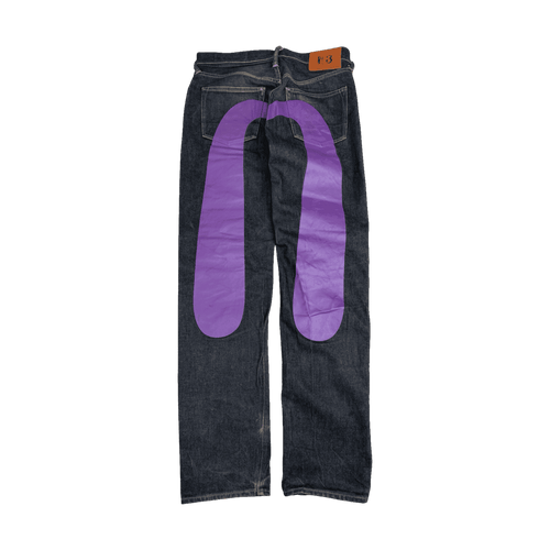 Evisu Lot 2000 No. 3 Purple Daicock Denim Pants | Vintage Clothing Store Canada
