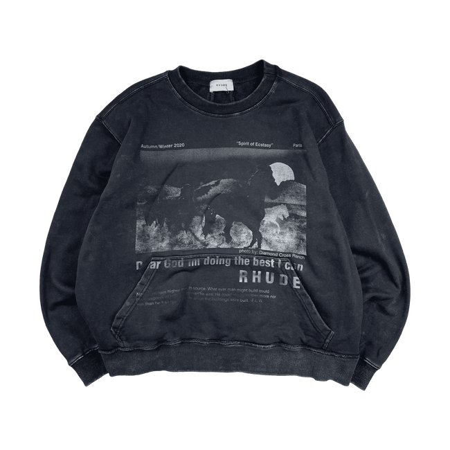 Rhude AW 2020 Best I Can Graphic Crewneck Black (USED)