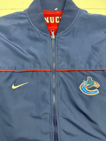 (L) Vintage Vancouver Canucks Reversible Nike Zip-Up Jacket