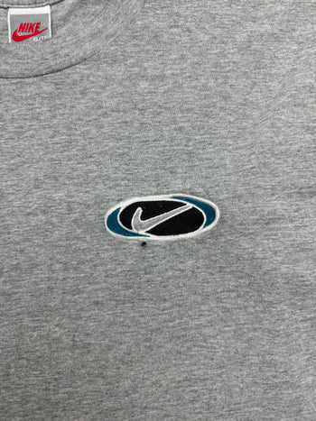 (L) Vintage Nike Chest Swoosh Embroidered Tee Grey
