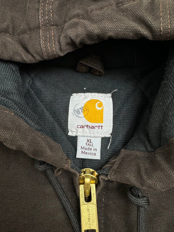 (XXL) Vintage Carhartt Lined Hooded Jacket Brown