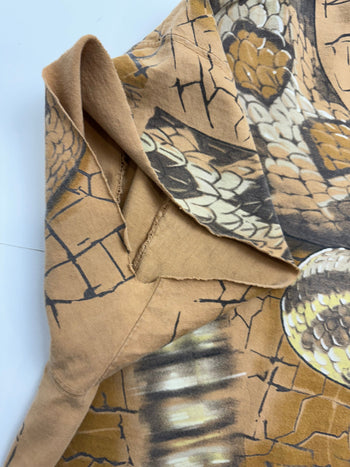 Vintage Snake Print AOP Cropped Tee Sand