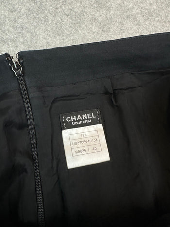 Women’s Chanel Uniform Tweed Skirt Black