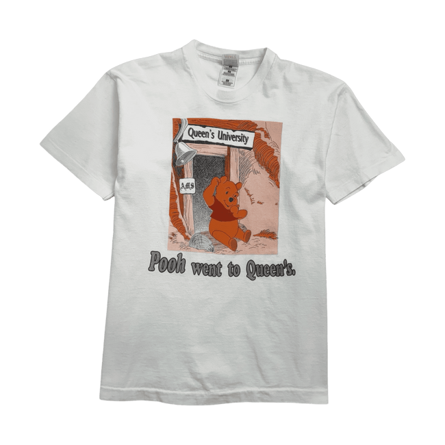Vintage 90s Winnie The Pooh Queen's University Tee White