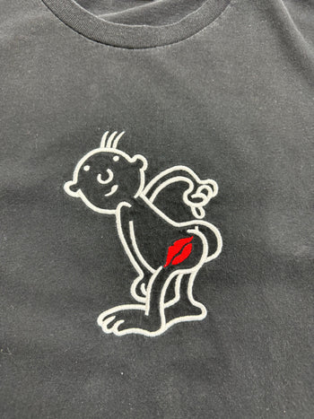 (M) Vintage Parody Kiss My A*SS Tee Black
