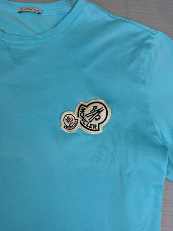 Moncler Multi Logo Tee Light Blue (USED)