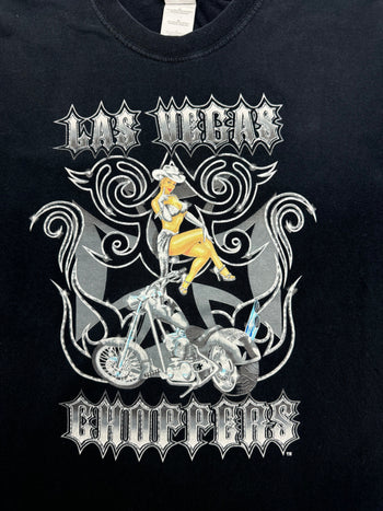 (M) Vintage 2000s Las Vegas Choppers Biker Tee Black