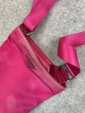 Prada Tessuto Nylon Messenger Bag Pink
