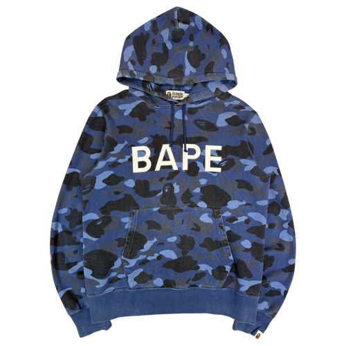 BAPE Color Camo Pullover Hoodie Navy (USED) | Vintage Clothing Store Canada
