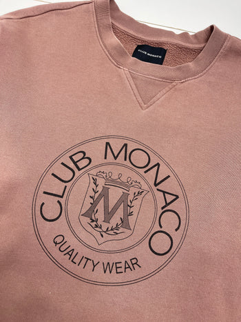 (XL) Vintage Club Monaco Crest Sweatshirt Rust Pink