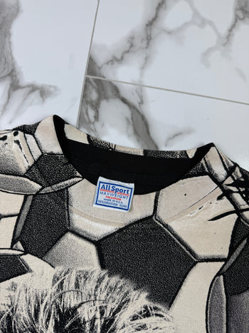 Vintage 90’s Rod Stewart Soccer AOP Tee Black