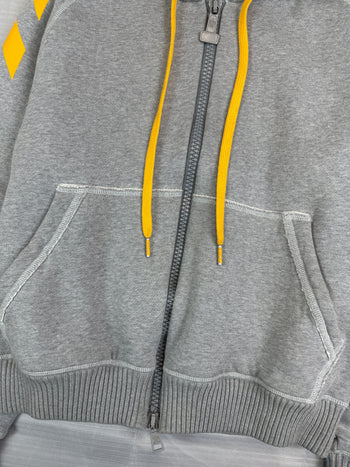 Moncler x Off-White Chevron Zip Up Hoodie Grey (USED)