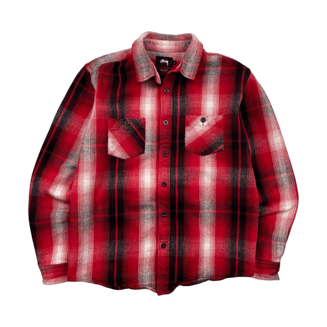 Stussy Plaid Button-Up Shirt Red (USED)