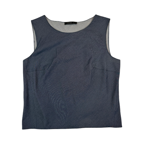 Women’s Prada Vintage Polyester Blouse Blue | Vintage Clothing Store Canada