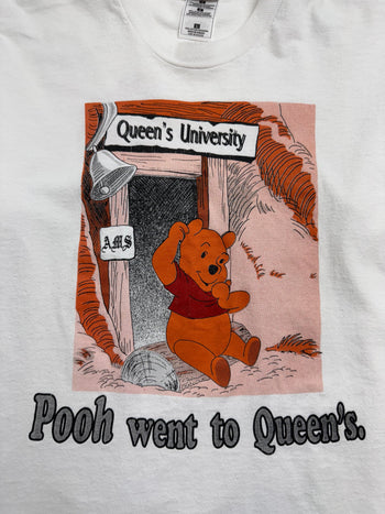 Vintage 90s Winnie The Pooh Queen's University Tee White