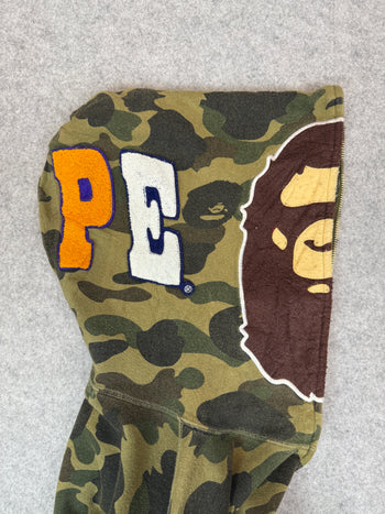 BAPE Ape Head Full Zip Hoodie Camo Green (USED)