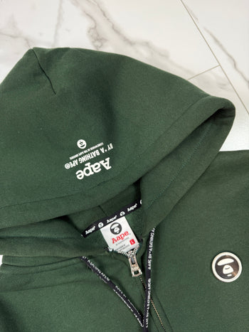 AAPE Drawstring Zip Hoodie Green (USED)