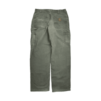 (34) Vintage Carhartt Carpet Lined Carpenter Pants Olive